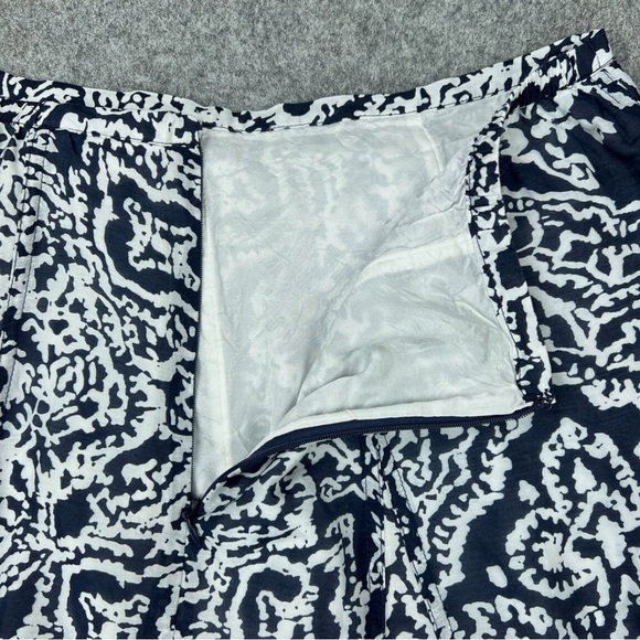 Chico's Skirt Womens black/White Paisley Sequin Silk Cotton Midi Lined Zip. Sz 2 - Picture 12 of 13